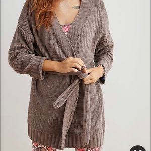 Aerie Chenille belted cozy soft cardigan